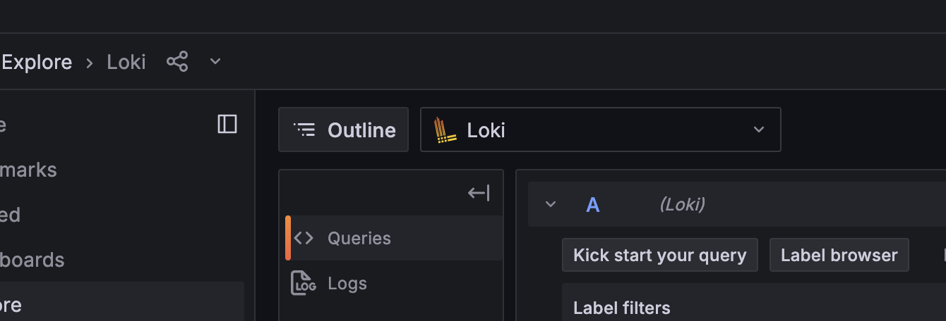 Selecting the Loki data source